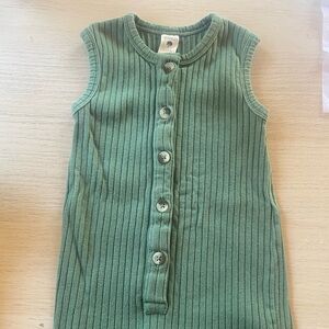 Kate Quinn green ribbed tank romper 6-12 months